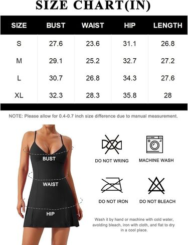Womens Tennis Dress with Built in Shorts & Bra, Women Workout Dresses Active Golf Athletic Dress with Adjustable Straps in Saudi Arabia