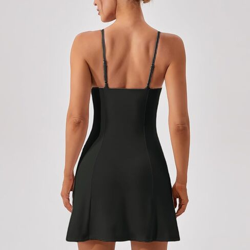Womens Tennis Dress with Built in Shorts & Bra, Women Workout Dresses Active Golf Athletic Dress with Adjustable Straps in Saudi Arabia