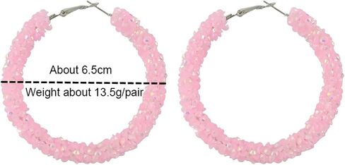 Acrylic Cute Candy Crystal Chips Wrapped Hoop Earrings Colorful Transparent Geometric Round Dangle Drop Earrings Party Jewelry for Women in Kuwait