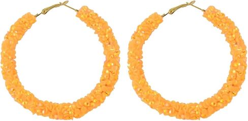 Acrylic Cute Candy Crystal Chips Wrapped Hoop Earrings Colorful Transparent Geometric Round Dangle Drop Earrings Party Jewelry for Women in Kuwait