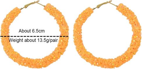Acrylic Cute Candy Crystal Chips Wrapped Hoop Earrings Colorful Transparent Geometric Round Dangle Drop Earrings Party Jewelry for Women in Kuwait