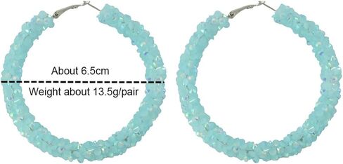 Acrylic Cute Candy Crystal Chips Wrapped Hoop Earrings Colorful Transparent Geometric Round Dangle Drop Earrings Party Jewelry for Women in Kuwait