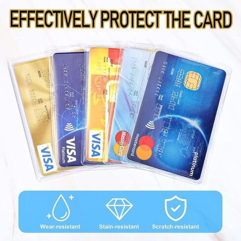 50 Pack New Medicare Card Protector Sleeves,Waterproof, Bend-Proof, Dust-Proof - Multi-Purpose Plastic Card Holders for Wallets, Protects ID, Driver's License, Business Card,Debit Card in Saudi Arabia