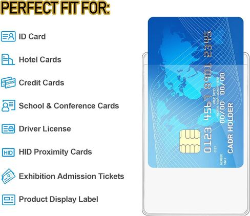 50 Pack New Medicare Card Protector Sleeves,Waterproof, Bend-Proof, Dust-Proof - Multi-Purpose Plastic Card Holders for Wallets, Protects ID, Driver's License, Business Card,Debit Card in Saudi Arabia
