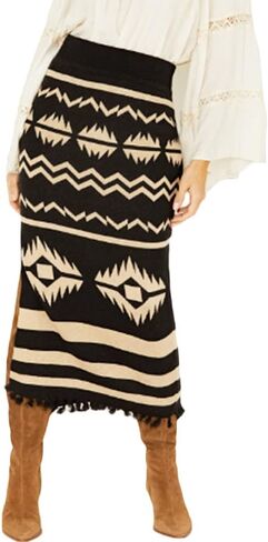 Tasha Polizzi Sherwood Aztec Print Skirt in Black in Saudi Arabia