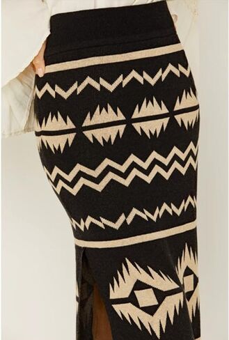 Tasha Polizzi Sherwood Aztec Print Skirt in Black in Saudi Arabia