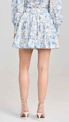 تنورة قصيرة بطبقات وحزام بطباعة رقمية للسيدات من English Factory in Kuwait