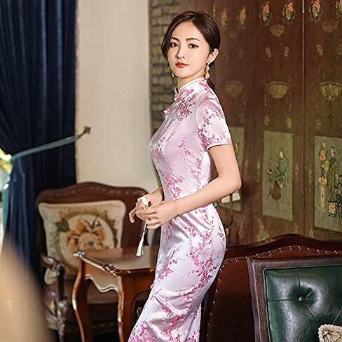Qipao Dress Cheongsam for Women with UME Floral Pattern Embroidery Chinese Dresses Upgraded in Kuwait
