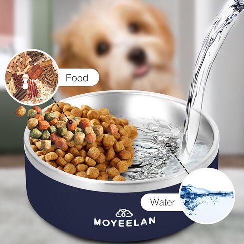 وعاء كلب أزرق كبير من الفولاذ المقاوم للصدأ بسعة 64 أونصة مع قاعدة مضادة للانزلاق، متين ومقاوم للصدأ للاستخدام طويل الأمد؛ يتميز بتصميم عميق وواسع للفم لتناول الطعام والشرب بشكل مريح. in Kuwait