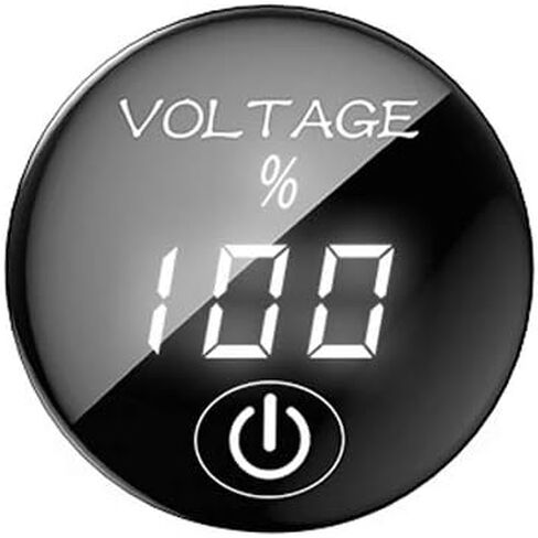 Car LED Display Voltmeter,DC 5-48V Digital Display Voltage Meter with Touch Screen Switch Digital Round Panel Voltmeter for Boat Truck Truck Car Motorcycle,Red in Kuwait