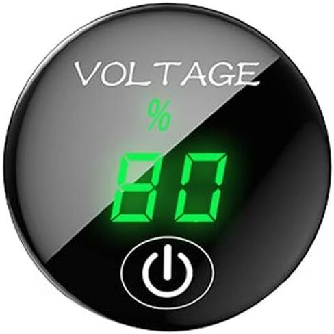 Car LED Display Voltmeter,DC 5-48V Digital Display Voltage Meter with Touch Screen Switch Digital Round Panel Voltmeter for Boat Truck Truck Car Motorcycle,Red in Kuwait