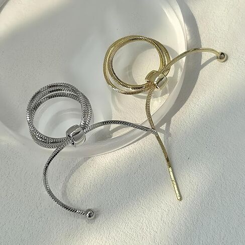 خواتم قابلة للتكديس للنساء، حلقات زوجين قابلة للتعديل، سلسلة ثعبان، مجوهرات للنساء والفتيات هدية in Kuwait