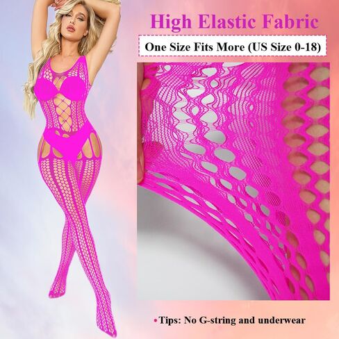 ملابس داخلية نسائية باللون الأحمر الوردي من شبكة صيد السمك، قميص بيبي دول، ملابس داخلية مثيرة مع جوارب، ملابس رقص غريبة in Kuwait