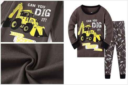 Pajamas for Boys Dinosaur Rocket Space 4-Piece PJs Long Sleeve Sets Sleepwear 2-12 Years in Saudi Arabia