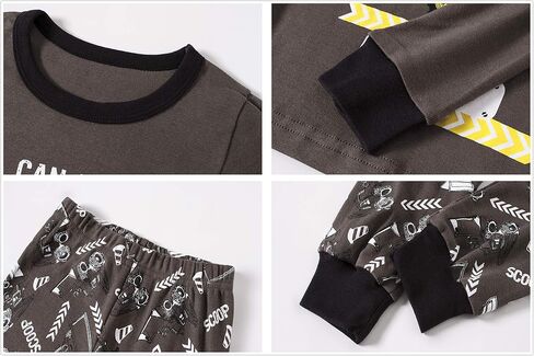 Pajamas for Boys Dinosaur Rocket Space 4-Piece PJs Long Sleeve Sets Sleepwear 2-12 Years in Saudi Arabia