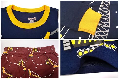 Pajamas for Boys Dinosaur Rocket Space 4-Piece PJs Long Sleeve Sets Sleepwear 2-12 Years in Saudi Arabia