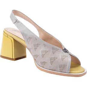 Women’s Block Chunky Medium Heel Slip-On Peep Round Toe Breathable Cut-Out Slingback Sandals Shoes