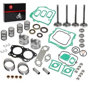 Oversize 0.25mm Engine Rebuild Kit Piston & Ring Gasket Seal Exhaust Intake Valve for EZGO 4 Cycle Gas Golf Cart 350cc EH35C MCI Fuji Robin Engine 1996-2002