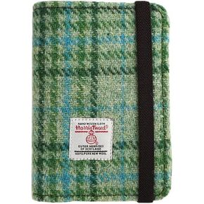 Harris Tweed Leather Passport Holder for Travel, Slim & Lightweight Passport Cover with Vaccine Card Slot, RFID Blocking, Ideal for Women and Men (No.872)