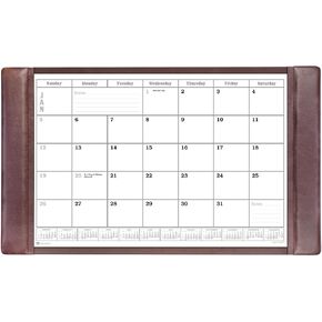 Dacasso Leather Desk Calendar pad, 34 x 20, Chocolate Brown