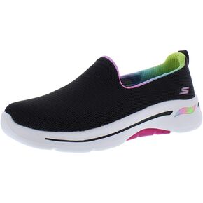 Skechers Go Walk Arch Fit Wild Energy Wide Womens Shoes Size 9, Color: Black/Hot Pink