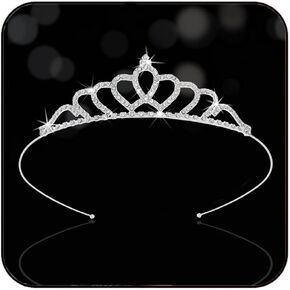 Silver Tiara Headband Princess Tiaras Rhinestone Crown Bride Prom Hair Accessories for Women
