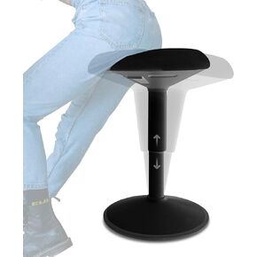Standing Desk Stool Chair, Height Adjustable Stool 21-31 inch for office and classroom, swivel stool, Anti-Slip Bottom Ergonomic Wobble Stool with Rocking Motion, Black