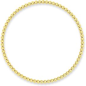 Gold Beaded Bracelets for Women, 14k Gold Plated Beaded Bracelet Hypoallergenic Stackable Bracelet Dainty Gold Stretch Bracelets for Women Trendy Gold Jewelry