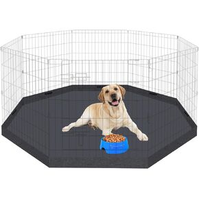 Artmeer Pet Playpen Puppy Playpen Kennels Dog Fence Exercise Pen Gate Fence Foldable Dog Crate 8 Panels 24 Inch Kennels Pen Playpen Options Ideal for Pet Animals Outdoor Indoor(Black 24''x24'')