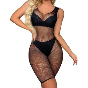 Sexy Lingerie For Women Naughty Sparkle Rhinestone Fishnet Lingerie Set Teddy Erotic Mesh Rave Outfit Lingerie
