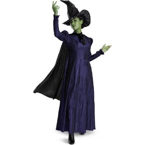 Disguise Womens Wicked Elphaba Costume, Deluxe Official Wicked Elphaba Costume Cape and Hat for Women
