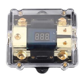 Digital Led Display Holder, Holder Block 100A 1 in 2 Out W/LED Digital Voltage Display for Car Yacht Audio