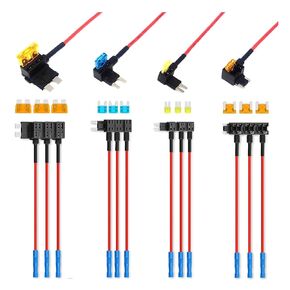 12 Pack 4 Types Fuse Tap Automotive 12V，Car Add-a-Circuit Fuse taps，Standard Mini Micro2 and Low Profile Mini Fuse Holder，ATO ATC ATM APM Fuse Tap Kit for Cars Trucks Boats
