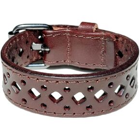 Genuine Leather Bracelet for Women/Men Wide Adjustable Bracelet Retro Hollow Cuff for Best Friends Jewelry Gifts for Him/Her