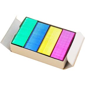 800Pcs Mini Color Staples DIY Shop Stapler Refills Standard Book Staples Mini Color Staples Office and School Supplies Staplers and Punches(24/6mm)