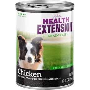 Health Extension Wet Dog Food, Gluten and Grain-Free, Healthy Natural Food Canned for Puppies, Beef Recipe