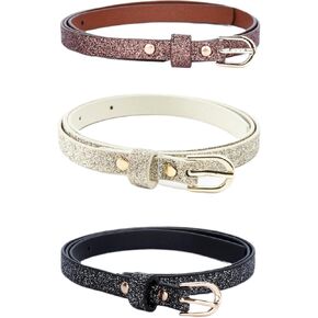 Sparkle Glitter Belt Pack of 3 for Girls - 4-14 Years