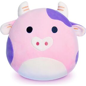 Cow Plush Toy Pillow 12'' Cute Stuffed Animal Soft Plushie Doll Gift for Kids Birthday Girls Boys Valentines Day (Pink Cow)