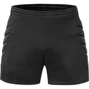 Linkidea Soccer Goalie Shorts, Padded Moisture Wicking Soccer Goalkeeper Shorts for Kids/Youth Use Black