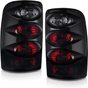 DWVO Taillights Tail Lamps Compatible with 2000 2001 2002 2003 2004 2005 2006 Chevy Suburban Tahoe GMC Yukon SLT (XL) Black Smoke (Do Not Fit Barn Door Models - ONLY FITS LIFT GATE MODELS)