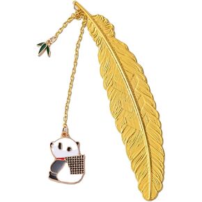 Metal Feather Bookmark with Panda Backpack Pendant for Mothers Day and Teacher Appreciation Gifts,Unique Birthday Gifts for Reading Women and Book Lovers Funny Accessories for Reader
