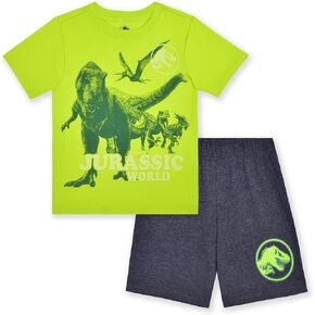 Jurassic Park Universal Boys 2 Piece Shirt and Shorts Set for Toddlers