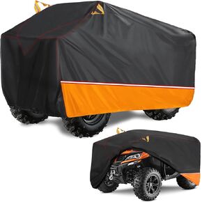 Black Orange Waterproof ATV Cover, All Season Weather Outdoor Dustproof UV Protection Covers Suitable for Kawasak,Honda,Polaris (XXXL 103")
