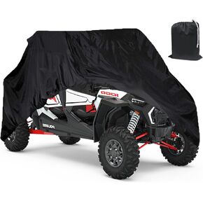 Indeed BUY Waterproof UTV Cover, 420D Heavy Duty Oxford Cloth for Polaris RZR Yamaha Can-Am Defender Kawasaki Ranger Cover 4-6 Seater Passenger Protects 4 Wheeler Integrated Trailer System