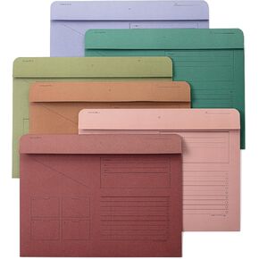 Mr. Pen- Paper Pocket File Folder, 6 Pack, Assorted Colors, Lined Horizontal File Folders Letter Size, File Jacket Flat, File Jacket Folders, File Folder Jackets Letter Size, File Folders Closed Sides