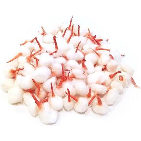 Decorative Pooja Lamps, Pack of 100, Cotton Wick, White and Red Colors