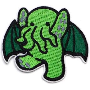 H.P. Lovecraft Baby Cthulhu Necronomicon Cosmic Horror Mythos Great Old One Cute Kawaii 2.8" Iron On Patch for Clothing