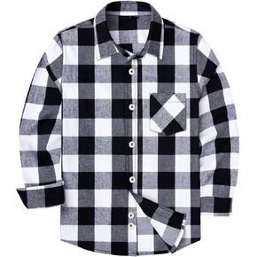 siliteelon Toddler Baby Boys Plaid Flannel Shirt Long Sleeve Button Down Shirts