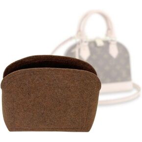 SAMORGA (1-281/ LV-Alma-Mini-Dome Bag Organizer for LV Alma Mini size Bag Organizer Insert Innerbag (2mm Brown Heather)