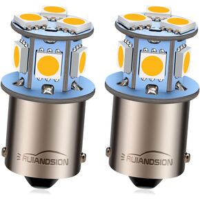 Ruiandsion 2pcs 1156 7506 BA15S LED Bulb 6V Super Bright 5050 8SMD Chipset LED Replacement Bulb for Reverse light Turn signal light Tail light,Non-polarity(White)